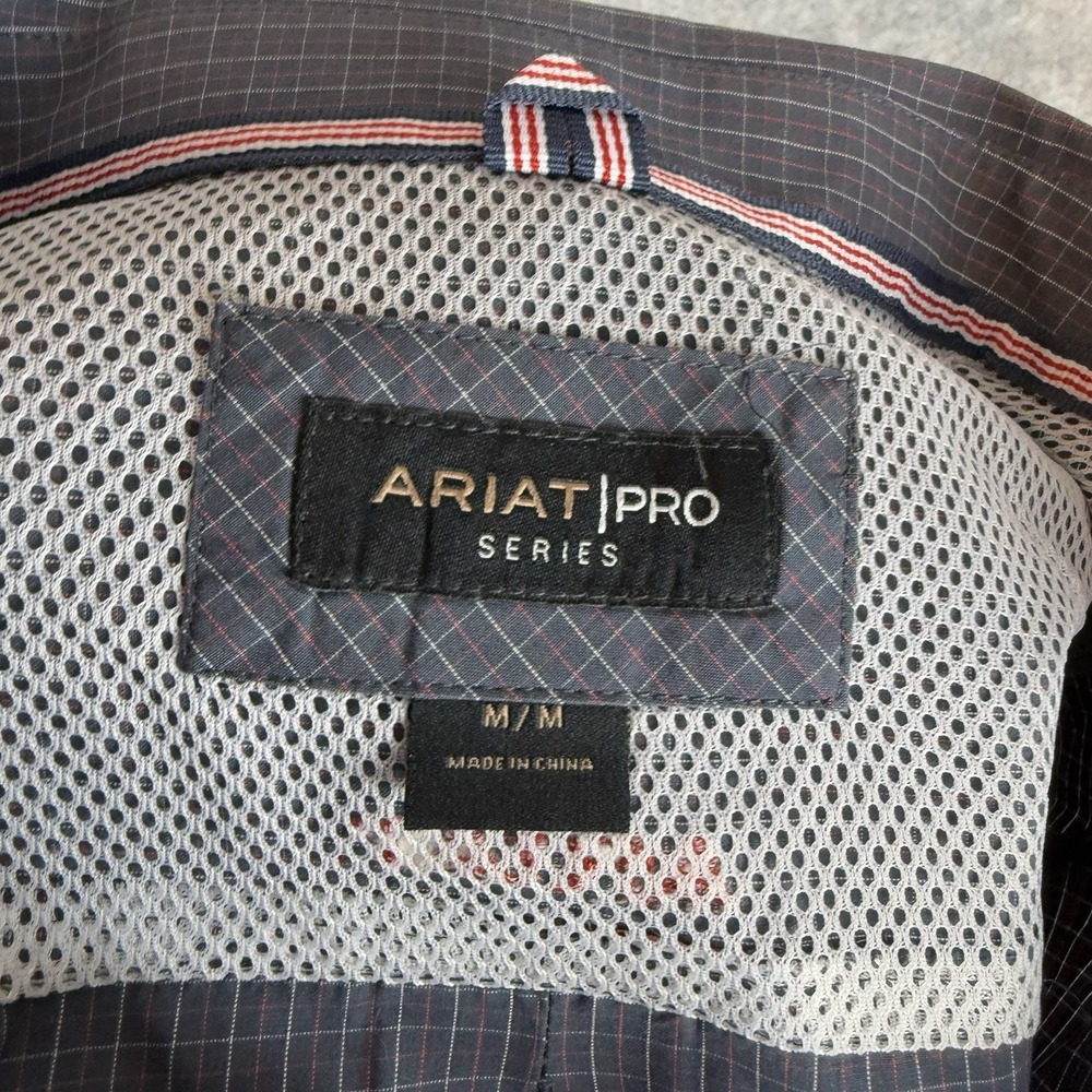 Ariat Pro Series Shirt Mens Medium Check Western Cowboy Classic Rodeo - Picture 6 of 10